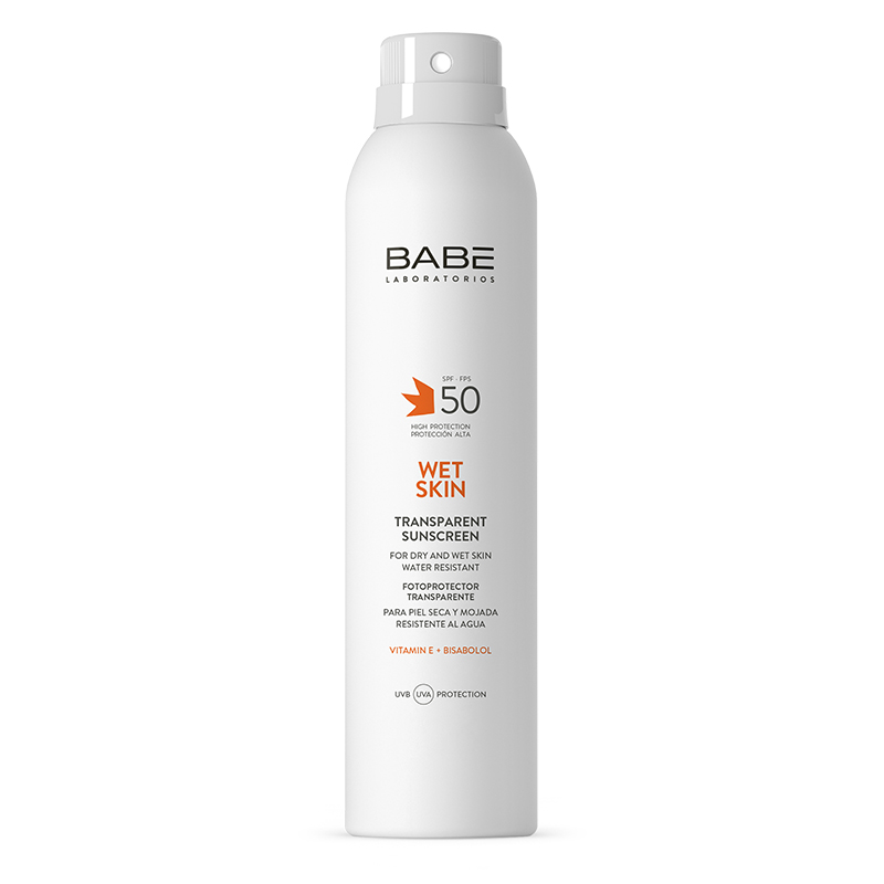 Сонцезахисний прозорий водостійкий спрей з матуючим ефектом SPF 50+ Transparent Sunscreen SPF 50+ Vitamin E + Bisabolol від BABE