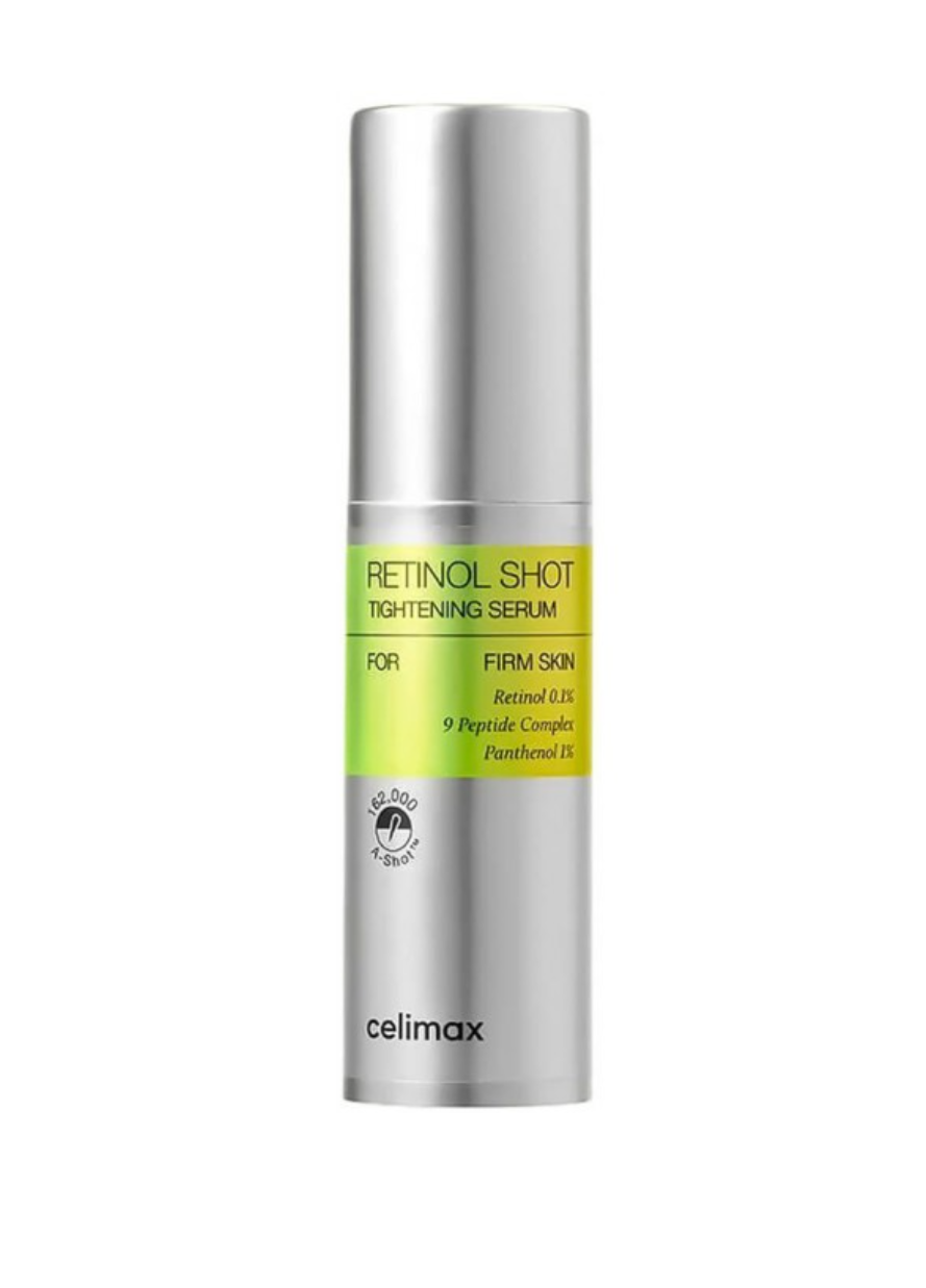 Антивікова розгладжуюча сироватка з ретинолом 0.1% і пептидами The Vita-A Retinol Shot Tightening Serum від Celimax