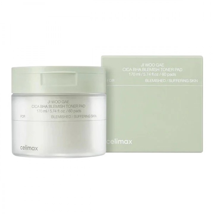 Заспокійливі тонер-пади для обличчя Ji Woo Gae Cica BHA Blemish Toner Pad (60 шт) від Celimax