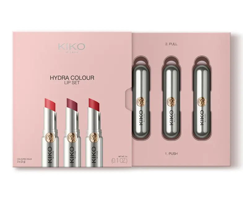 Набір бальзамів для губ Hydra Colour Lip Set (3x3 g) від Kiko Milano - Зображення 4