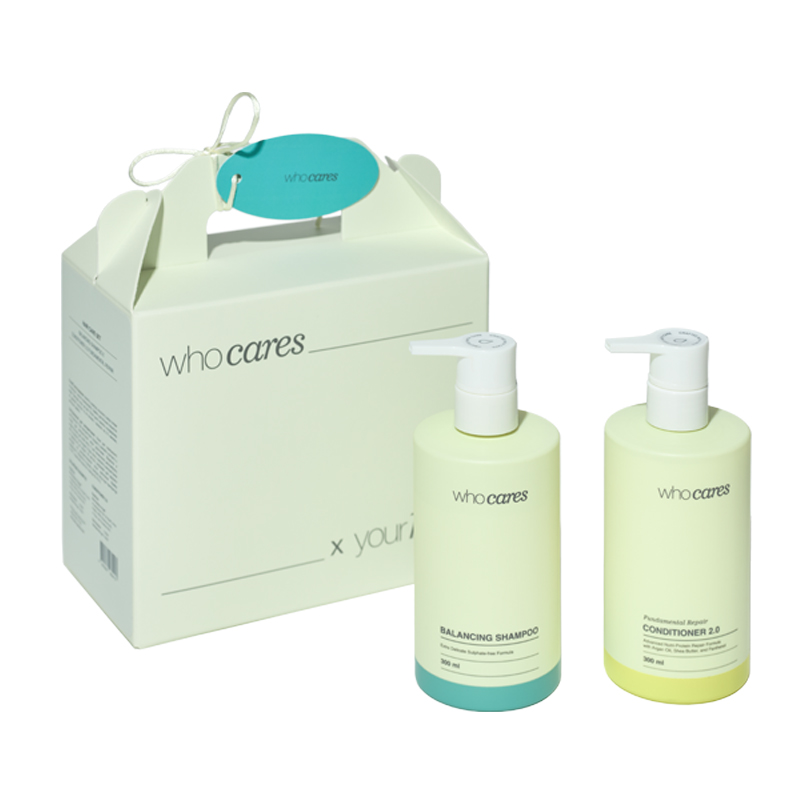 Набір засобів Hair Care Set (Безсульфатний шампунь Balancing Shampoo + відновлювальний кондиціонер Conditioner 2.0 Fundamental Repair) від  Who Cares