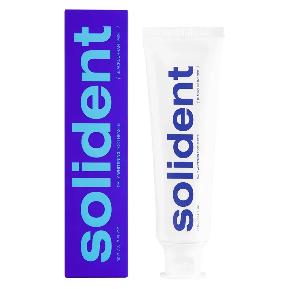 Щоденна відбілювальна зубна паста Solident Blackcurrant mint / смородина-м'ята, 90 g