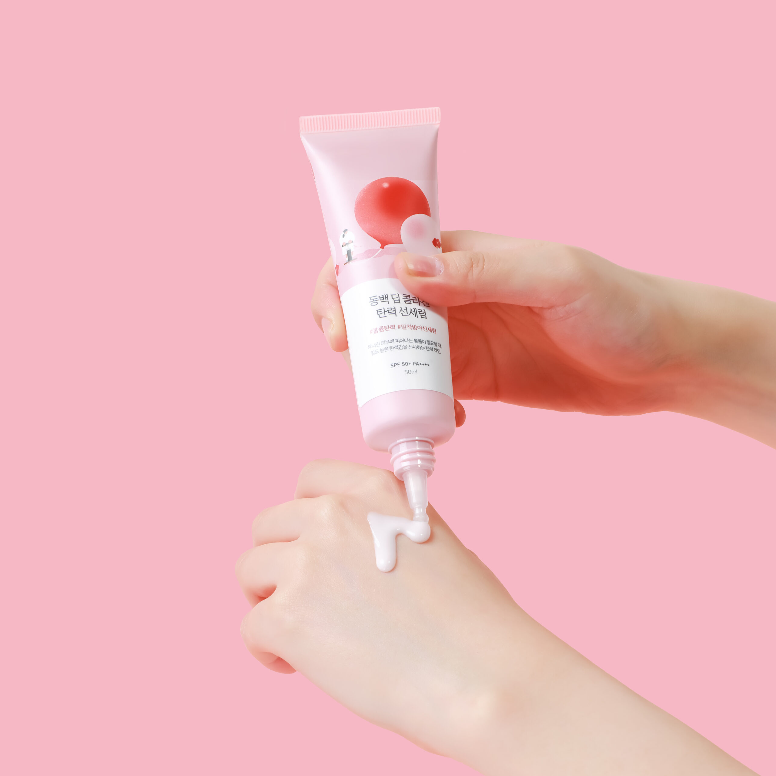 Сонцезахисна сироватка з колагеном Camellia Deep Collagen Firming Sun Serum від ROUND LAB - Зображення 2