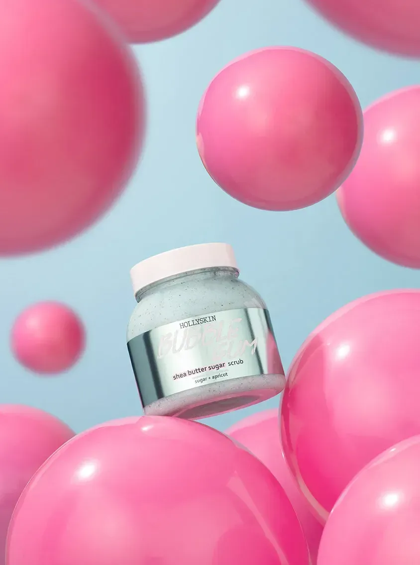 Цукровий скраб з олією ши і перлітом Bubble Gum від HOLLYSKIN - Зображення 2