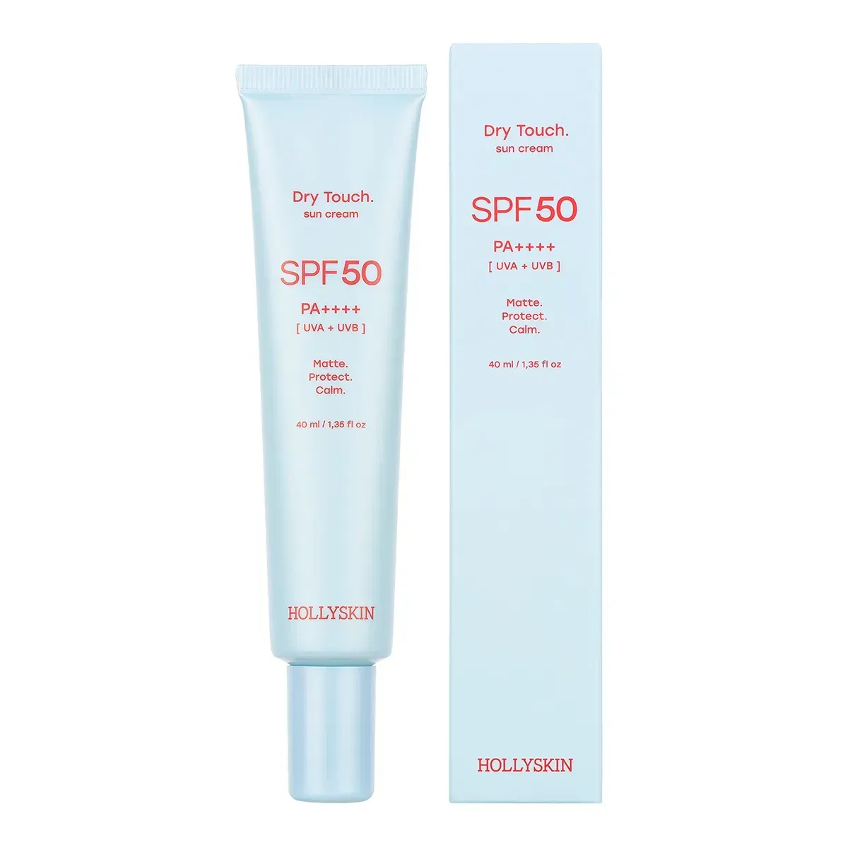 Матуючий сонцезахисний крем для обличчя Dry Touch Sun Cream SPF 50 PA++++ від HOLLYSKIN